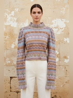 Cecilia Prado Multicolored Pattern In Soft Blush Pink, Blue & Harvest Orange